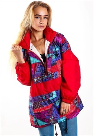 VINTAGE 1/4 ZIPPER WINDBREAKER JACKET J1712