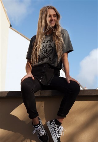 SHORT-SLEEVED TSHIRT GREY VELVET SKATE CLUB GRAPHIC PRINT