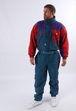 Vintage BLACKWINGS full Ski Suit snow S/M 38" TALL (E1K)