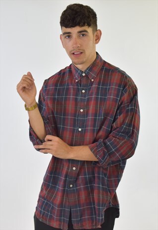 VINTAGE RED BLUE RALPH LAUREN CHECK SHIRT