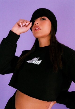THE CLASSIC MOOD GRAPHIC PRINTED CROPPED SWEATSHIRT