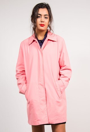 VINTAGE 90'S PINK RALPH LAUREN CHAPS MINIMALIST TRENCH COAT