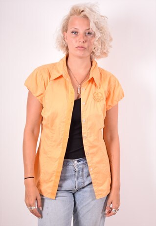 TOMMY HILFIGER WOMENS VINTAGE SHIRT LARGE ORANGE 90S