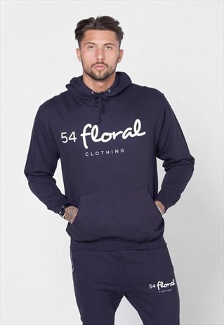 LARGE GRAPHIC PULLOVER HOODY - NAVY BLUE