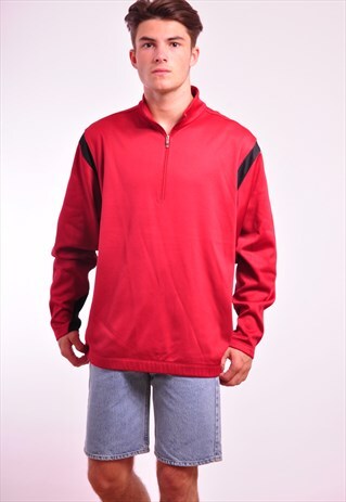 VINTAGE NIKE 1/4 ZIP RED SWEATSHIRT