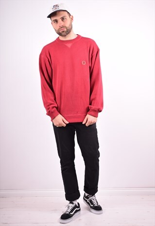 TOMMY HILFIGER MENS VINTAGE JUMPER SWEATER MEDIUM RED 90'S