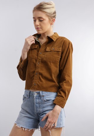 VINTAGE REWORKED CROPPED CORD SHIRT Z1097