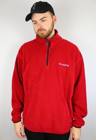 VINTAGE RALPH LAUREN CHAPS 1/4 ZIP FLEECE SIZE XL