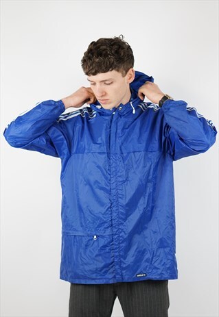 VINTAGE ADIDAS BLUE LIGHT RAIN JACKET