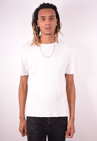 ARMANI JEANS MENS VINTAGE T-SHIRT TOP XXL WHITE 90S