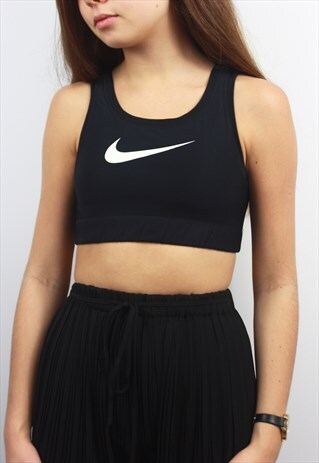 90'S RETRO BLACK RAVE SPORTS TOP/CROP TOP