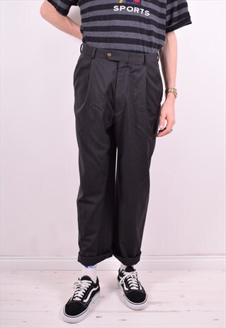 TOMMY HILFIGER MENS VINTAGE TROUSERS W36 L32 GREY CHECK 90'S