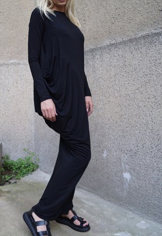 XXL DRESS DAYWEAR MAXI LONG SLEEVE TURTLE NECK F1590
