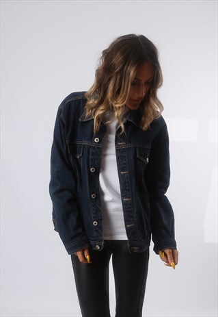 DENIM JACKET OVERSIZED FITTED JOHN BANER VINTAGE UK 14 (BG2I