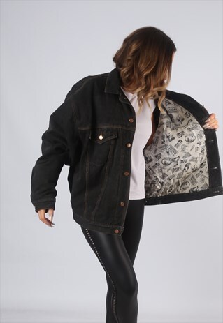 VINTAGE DENIM JACKET LINED OVERSIZED FITTED UK 18 XXL (OAP)