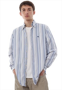 Vintage ETRO Shirt Striped White Blue