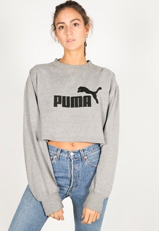 VINTAGE 90S PUMA CROP SWEATSHIRT/ R434