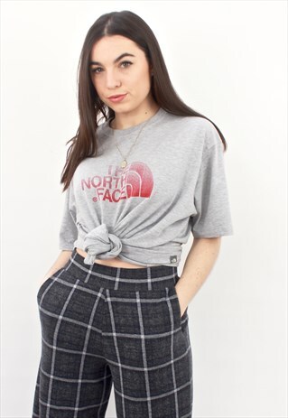 90'S RETRO GREY & RED LOGO OVERSIZED T-SHIRT