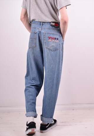 TOMMY HILFIGER MENS VINTAGE JEANS W36 L32 BLUE 90S