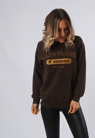 SWEATSHIRT JUMPER OVERSIZED LAKE PLACID LOGO UK 10 (O4A)
