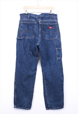 Vintage Dickies Jeans Dark Washed Blue Straight Fit 90s