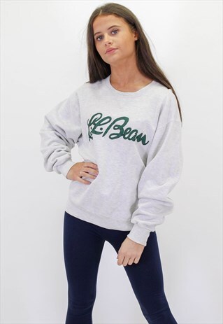 VINTAGE LL BEAN EMBROIDERED SPELL OUT SWEATER