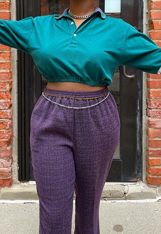 VINTAGE RE-WORKED GREEN BURBERRY'S RALPH LAUREN CROP POLO