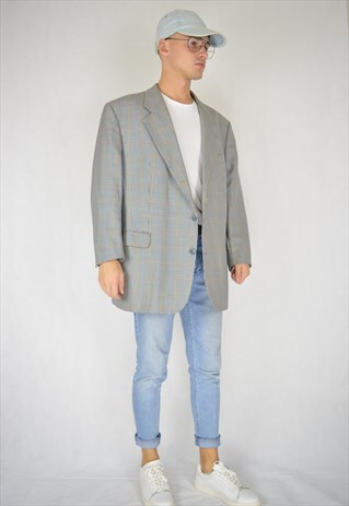 VINTAGE BLACK/WHITE CHECKERED BLAZER