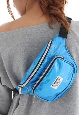 METALLIC BLUE FESTIVAL BUMBAG