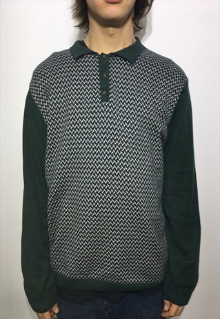 VINTAGE 90' UNIQUE BEAUTIFUL GREEN UNISEX JUMPER