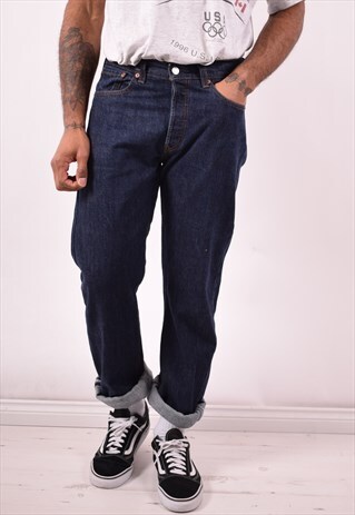 LEVI'S 501 MENS VINTAGE JEANS W32 L36 BLUE 90S
