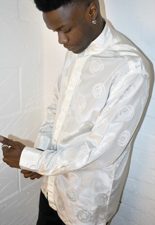 VINTAGE 90S MEDUSA BAROQUE PRINT PATTERN LONG SLEEVE SHIRT