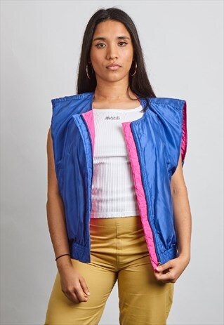 VINTAGE 80'S PURPLE AND PINK REVERSABLE VEST