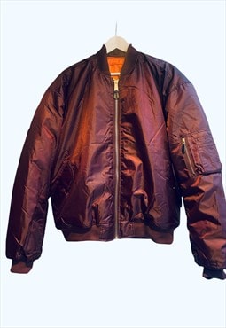 Burgundy Purple MA1 Bomber Jacket XXL