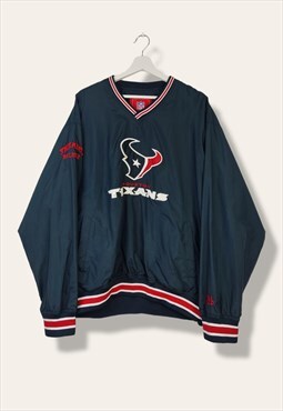 Vintage NFL Sweatshirt Houston Windbreaker in Blue XL