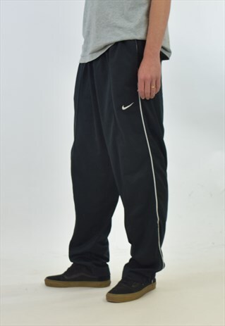 VINTAGE 90S BLACK NIKE TRACKSUIT BOTTOMS JOGGERS