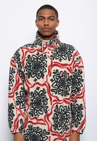 VINTAGE ELLESSE 1/4 ZIP PATTERN FLEECE