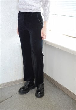 Vintage 70's Black Velvet Trousers