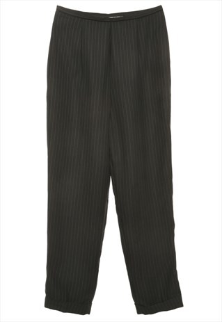 LIZ CLAIBORNE PINSTRIPED BLACK & WHITE TROUSERS - W28