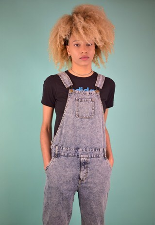 VINTAGE 90'S ACID WASH DENIM DUNGAREES