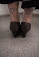 VINTAGE 80'S BROWN SNAKE SKIN LOOKS PUMPS