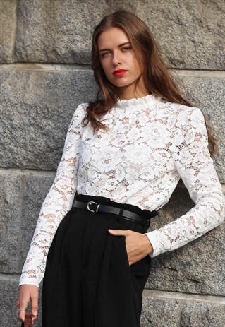 WHITE LACE BLOUSE