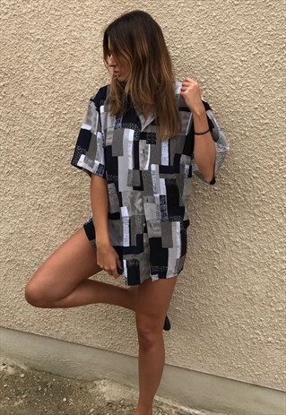 PATTERNED OVERSIZED RETRO VINTAGE UNISEX FESTIVAL SHIRT