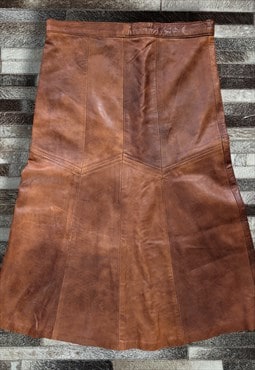 Brown Leather Vintage Skirt