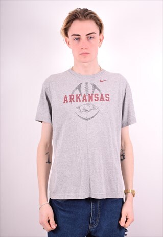 NIKE MENS VINTAGE ARKANSAS T-SHIRT TOP MEDIUM GREY 90S