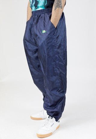 VINTAGE 90S NAVY SHELL TRACKSUIT BOTTOMS