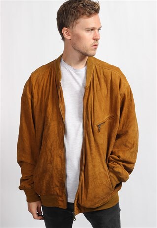 VINTAGE SUEDE OVERSIZED BOMBER JACKET