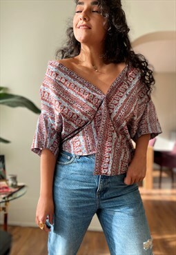 Vintage 80s Colourful Shirt blouse