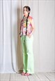 Y2K VINTAGE LIME GREEN LIGHTWEIGHT WOMENS PANTS