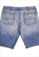Men's Carhartt  Work Bermuda Denim Shorts In Blue Size W42